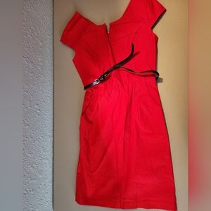 Fitted Red Business Dress
